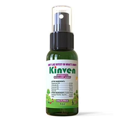 Kinven Mosquito Repellent Spray for Kids & Adults, Safe, Non-toxic, DEET-free, Long-lasting Anti-mosquito Bite Protection, & with natural oils, 1oz